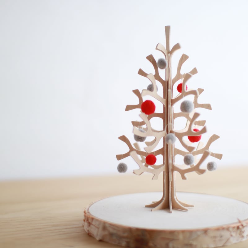 14cm lovi ミニツリー用『優しいgrey 』オーナメント 〖 グレー 〗 | kukka