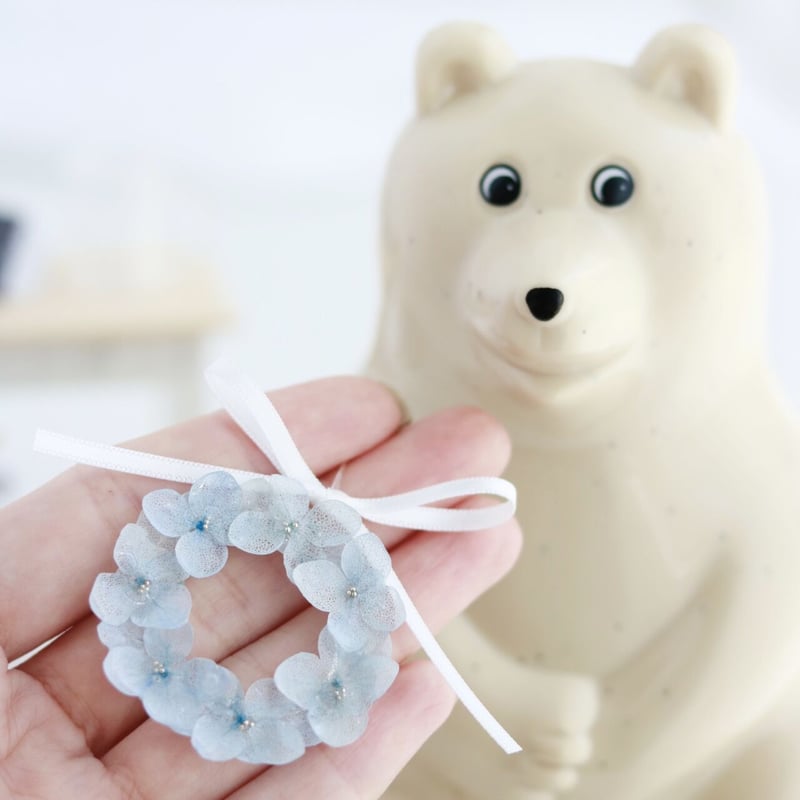 しろくま貯金箱 紫陽花リース blue 【ブルー】 | kukka
