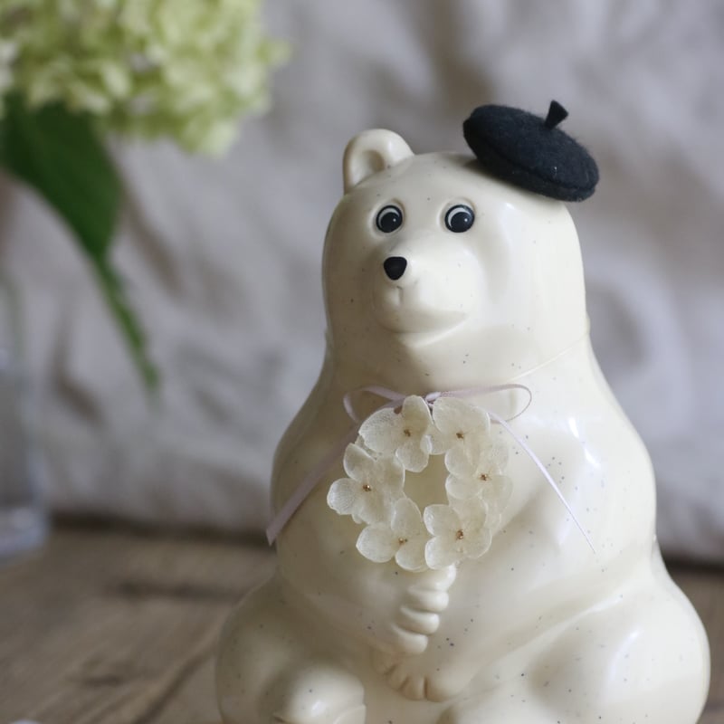 しろくま貯金箱 紫陽花リース white【ホワイト】 | kukka