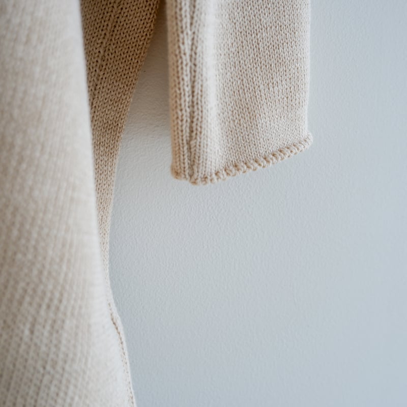 Yoli | Cotton long knit - White/Beige 25SS | wr