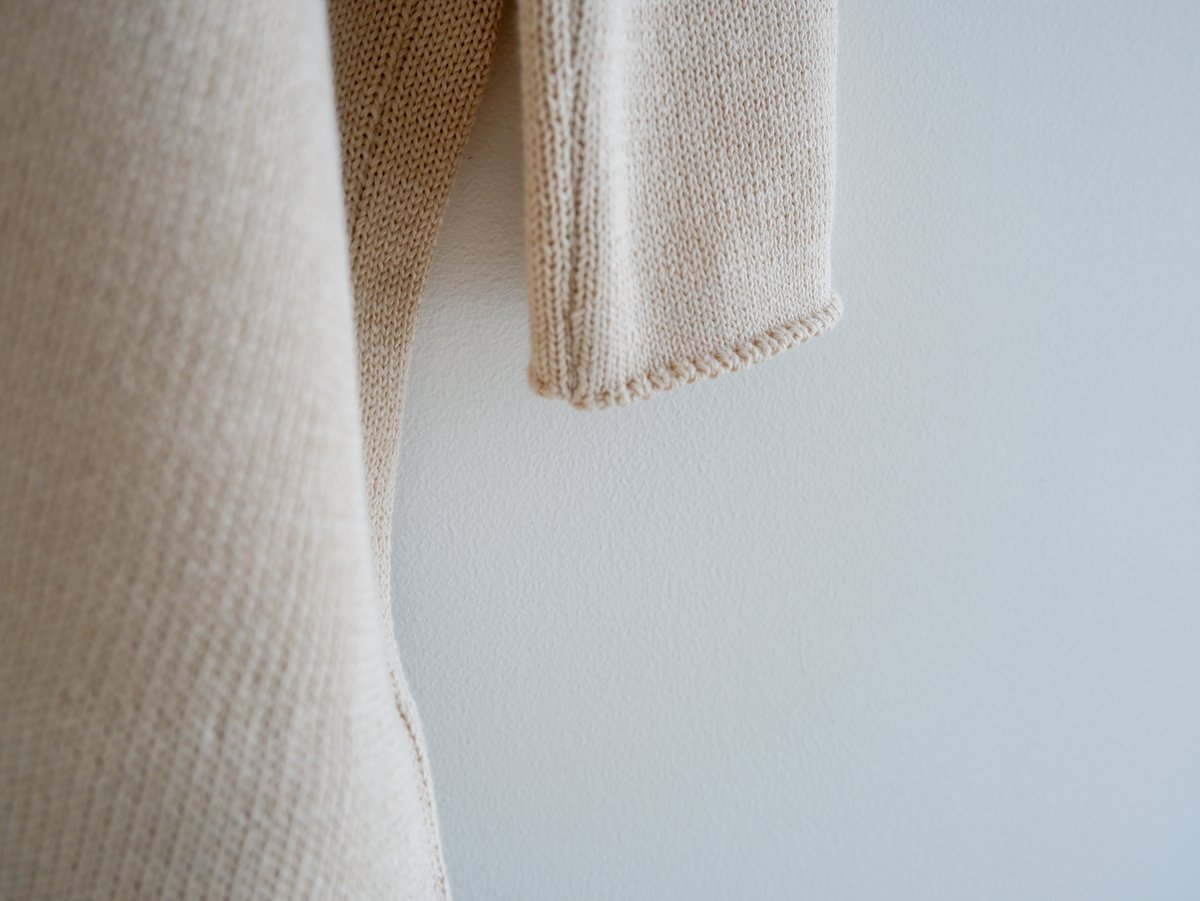 Yoli | Cotton long knit - White/Beige 25SS | wr