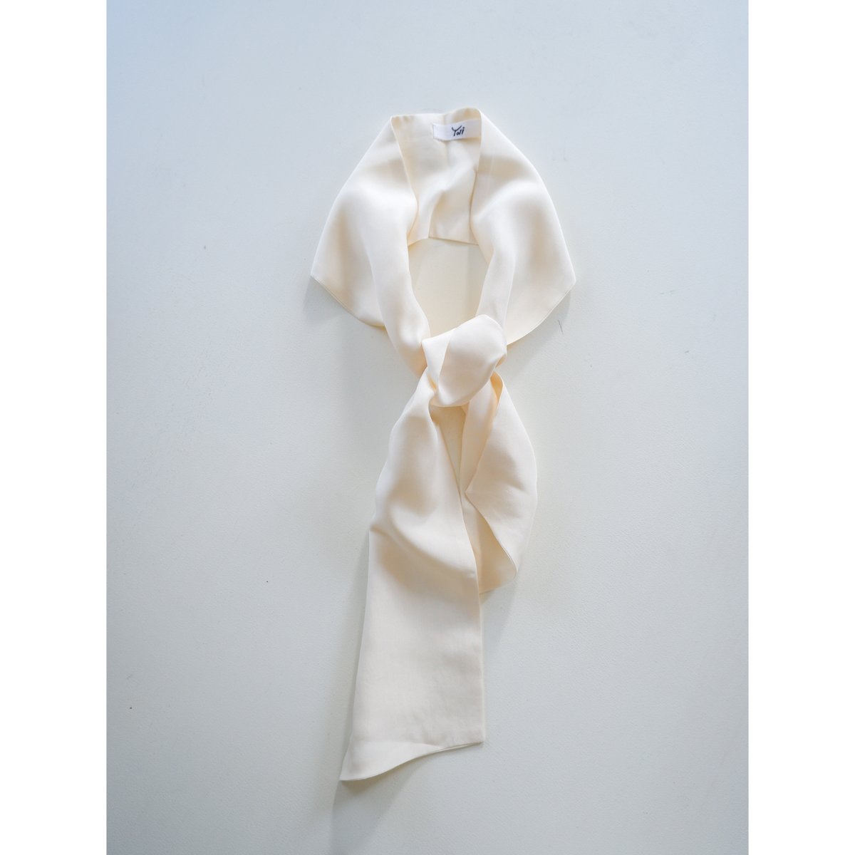 Yoli | Silk tie scarf - White/Beige 25SS | written
