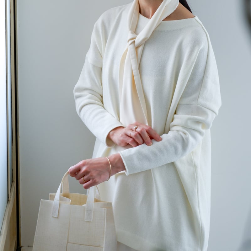 Yoli | Silk tie scarf - White/Beige 25SS | written