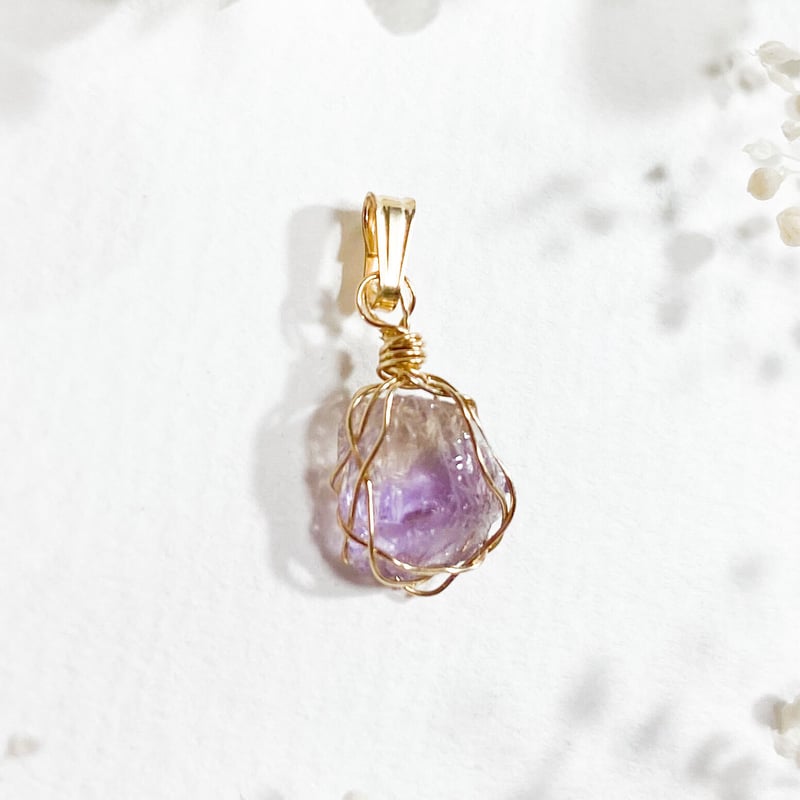 アメトリンペンダント宝石質、加熱無し アメトリン原石 ペンダントトップ | *taiyaki* ルース 原石 ワイヤー