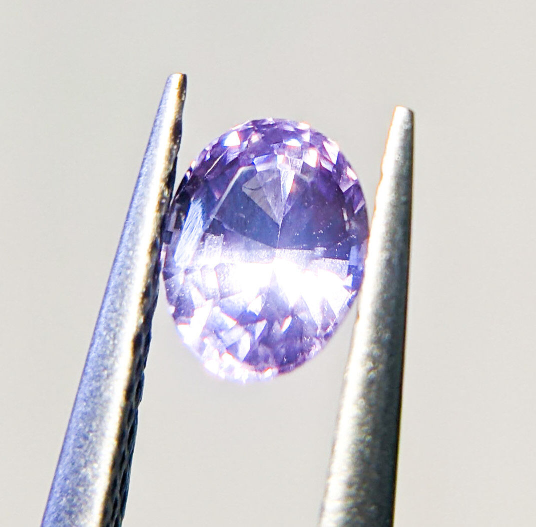 シルキーラベンダースピネル　ダイヤモンド　K18リング S1】シルキーラベンダースピネル オーバル 0.45ct | *taiyaki* ルース