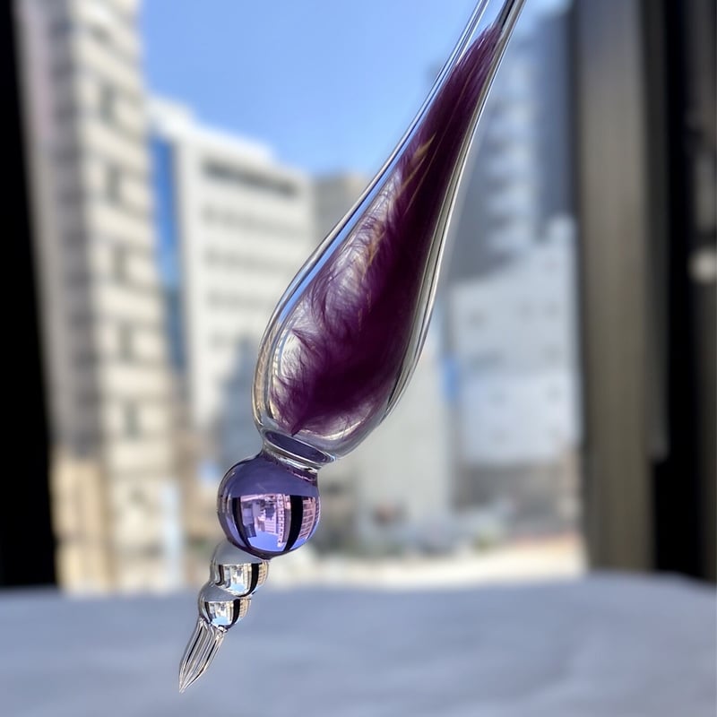 TOMAI Fine Lampwork ガラスペン フェザーシリーズ バイオレット