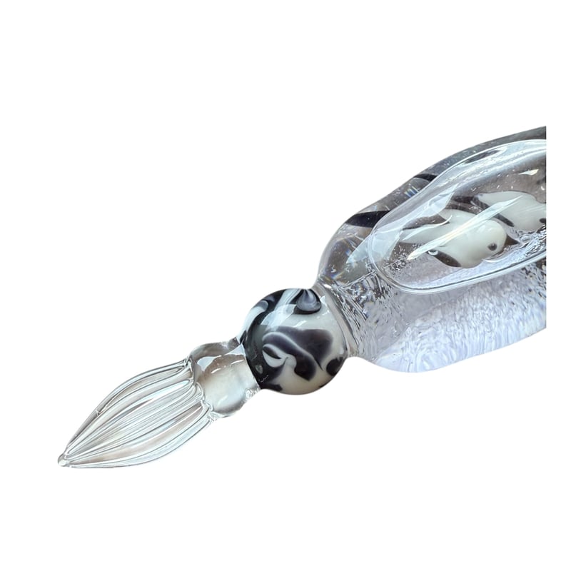 TOMAI Fine Lampwork ガラスペン シマエナガの親子 | おうちde美術館