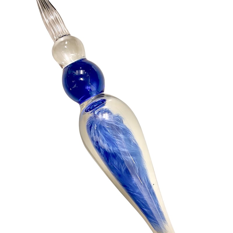 TOMAI Fine Lampwork ガラスペン フェザーシリーズ ブルー