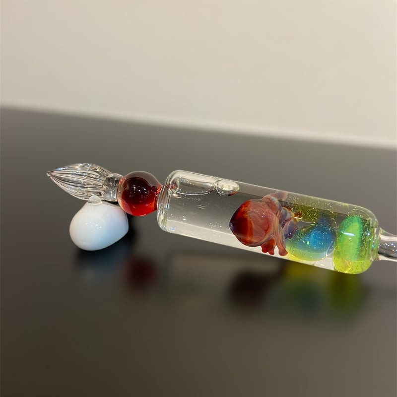 TOMAI Fine Lampwork ガラスペン 注射器シリーズ ピンク | おうちde美術館