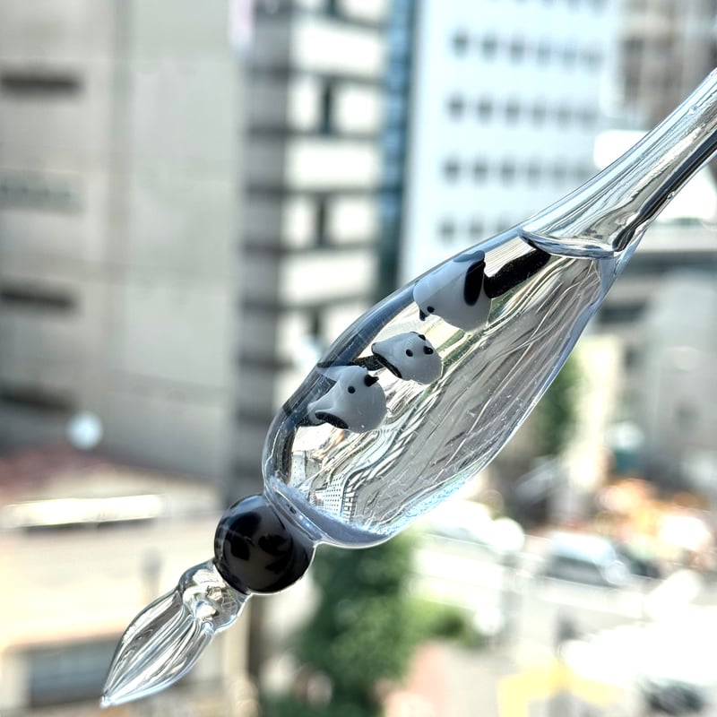 【新品・未使用】Paraglass ガラスペン　シマエナガ Animal glass pen シマエナガ | Paraglass