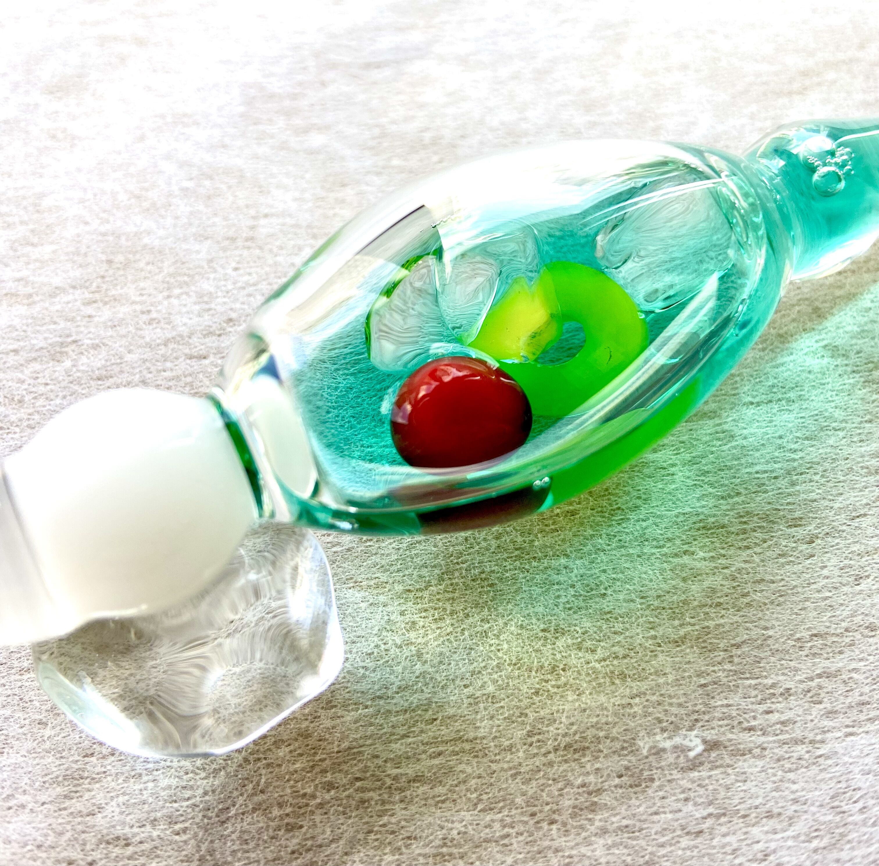 Kawanishi ガラスペン クリームソーダ緑/赤 専用ボックス付き original