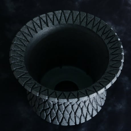 沖誠 作品【 Bark / deep cylinder / 深鉢 / 4号 】笠間焼 植木鉢 【No.123】
