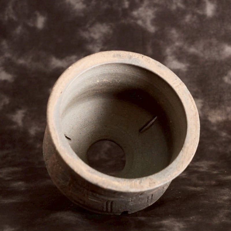 沼野秀章 作品 【 black wrap 】 3.5号 笠間焼 植木鉢 ［ No.3 ］ |