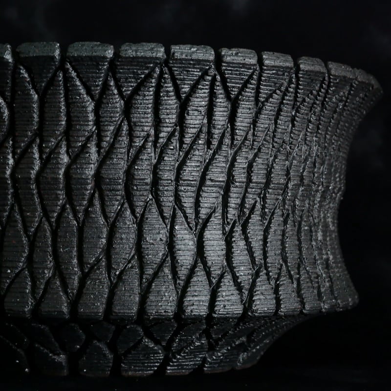 沖誠 作品【 Bark / shallow cylinder / 浅鉢 / 4号 】笠間焼 植