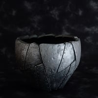 沖誠 作品【 Rivet - 燻銀彩 - / round  / 4号 】笠間焼 植木鉢 【No.17】