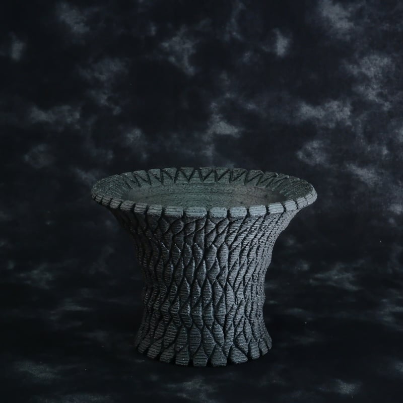 沖誠 Bark 沖誠 作品【 Bark / upper spread ver.2 / 3号 】笠間焼 植木鉢