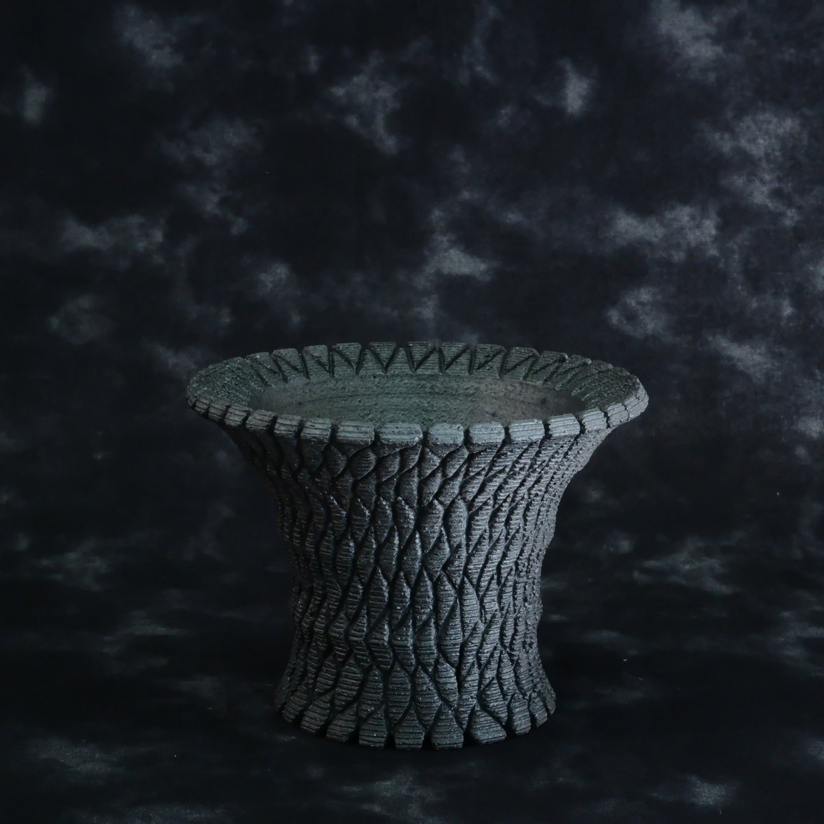 沖誠 作品【 Bark / upper spread ver.2 / 3号 】笠間焼 植木鉢