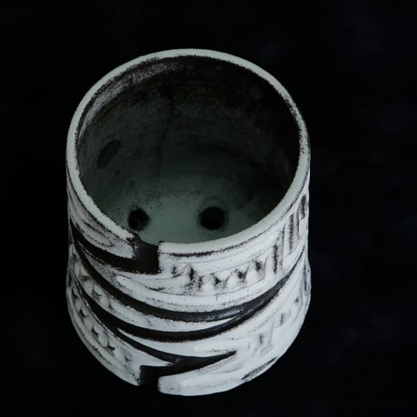 《size S》根本峻吾 作品【  S.N POT type.tall「 月光ノ雷電 」3号 】笠間焼 植木鉢 [No.104]