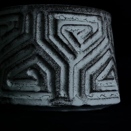 《size M》根本峻吾 作品【  S.N POT type.cylinder「 月光ノ鐵」4号 】笠間焼 植木鉢 [No.92]