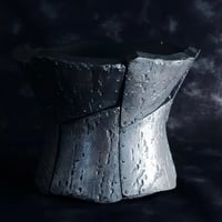 沖誠 作品【 Rivet - 燻銀彩 - / round / 4号 】笠間焼 植木鉢