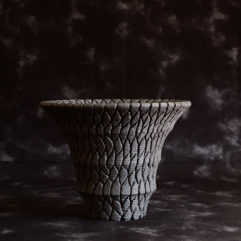 沖誠 作品【 Bark / シリンダー型 / 4号 】笠間焼 植木鉢 [No.3