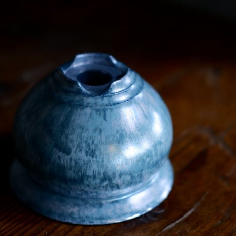 坂本新 作品【 LUSTER OVERGLAZE  - 青虹彩 -  turquoise  】 笠間焼 植木鉢