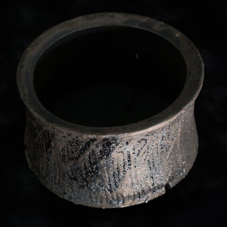 沼野秀章 作品 【 black wrap 】 4号 笠間焼 植木鉢 ［ No.93］