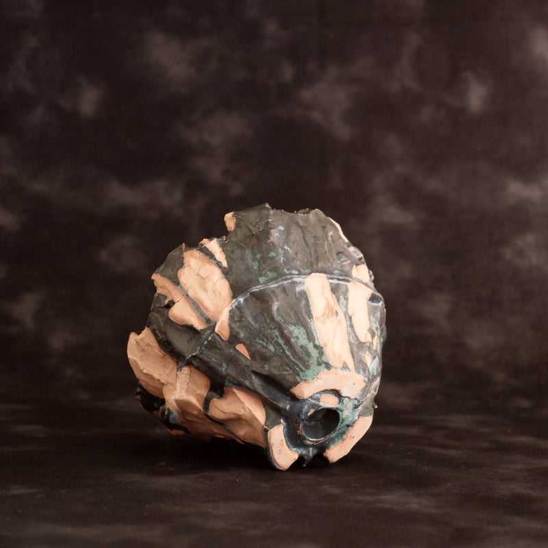 森田昌求 作品 【 TSUGIHAGI - Teal - 】 3号 笠間焼 植木鉢 ［ No