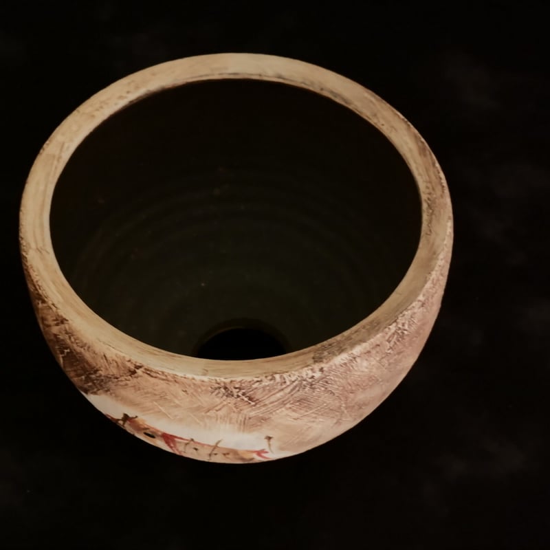 沼野秀章 作品【 刻ム音 】3.5号 笠間焼 植木鉢 ［ No.25］ | 陶賊