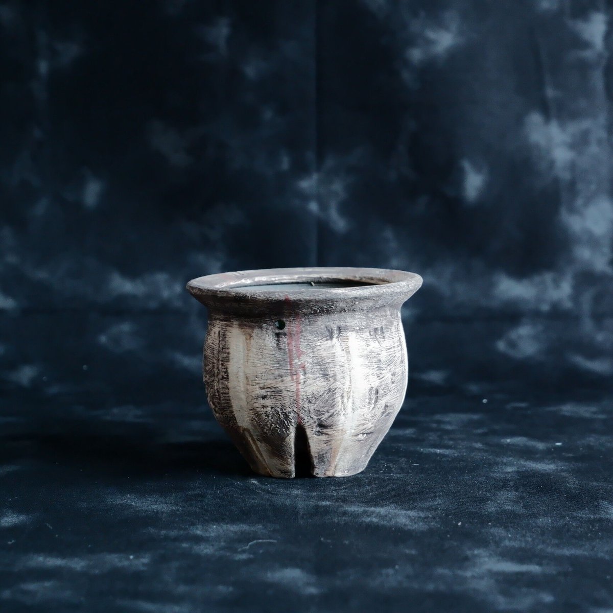 沼野秀章 作品【 刻ム音 】2.5号 笠間焼 植木鉢 ［ No.172］ | 陶賊