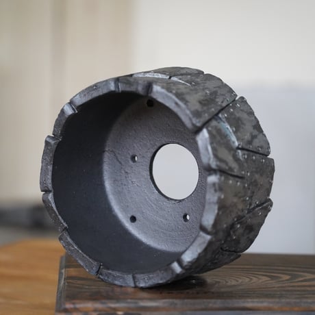沖誠 作品【 Rivet / 円筒 shallow  / 4号 φ12 / Type.A 】笠間焼 植木鉢