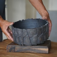 《大鉢》沖誠 作品【 Rivet / 円筒 shallow  / 7号 φ21 】笠間焼 植木鉢