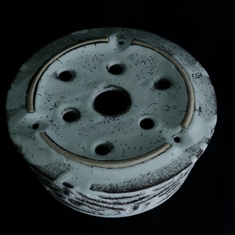《size M》根本峻吾 作品【  S.N POT type.cylinder - low -「 月光ノ鐵」4号 】笠間焼 植木鉢 [No.91]