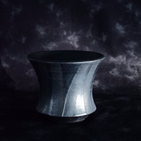 《Restock》沖誠 作品【 Smoke Silver / deep / 4号 】植木鉢