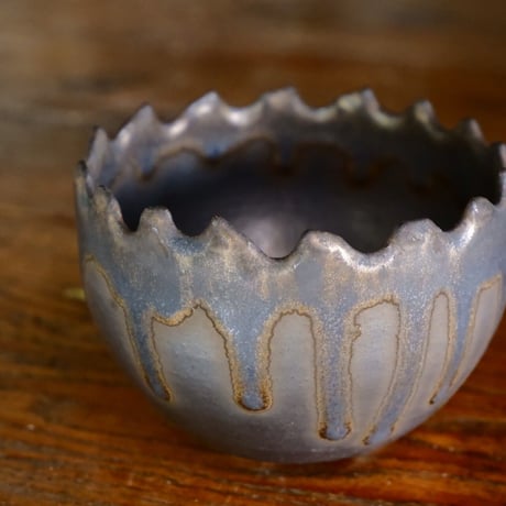 根本峻吾 作品【 S.N.POT type round 「黒焔 - kokuen - 」3号 】笠間焼 植木鉢 ［ No.06］