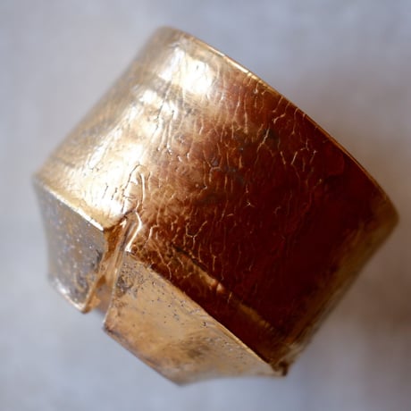 沼野秀章 特別作品【 gold wrap 】3号 笠間焼 植木鉢 ［ No.65 ］