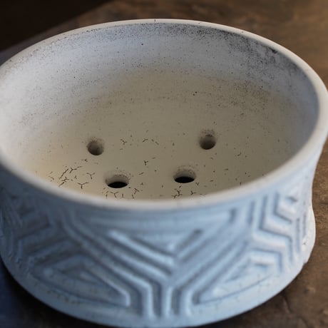 《 7号サイズ 》根本峻吾 作品【  S.N POT type.slim-low「 月光ノ鐵 」笠間焼 植木鉢