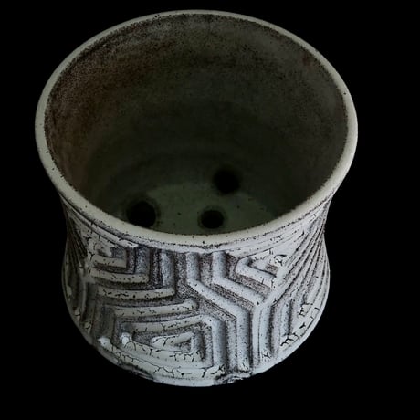《size L》根本峻吾 作品【  S.N POT type.slim「 月光ノ鐵」5号 】笠間焼 植木鉢 [No.153]