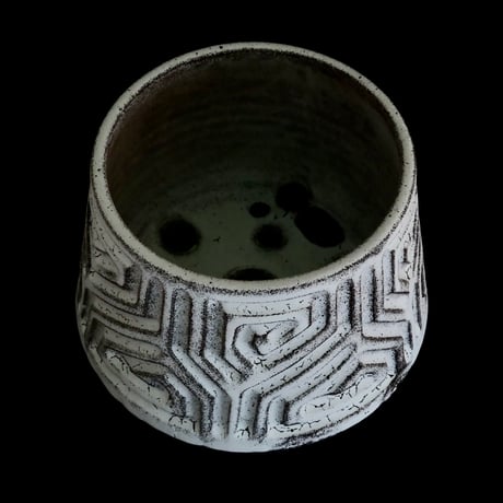 《size M》根本峻吾 作品【  S.N POT type.cylinder「 月光ノ鐵」4号 】笠間焼 植木鉢 [No.154]
