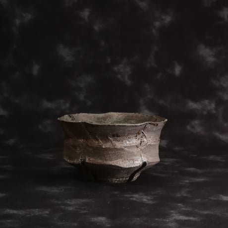 沼野秀章 作品【 Black Wrap 】3号 笠間焼 植木鉢 ［ No.5］