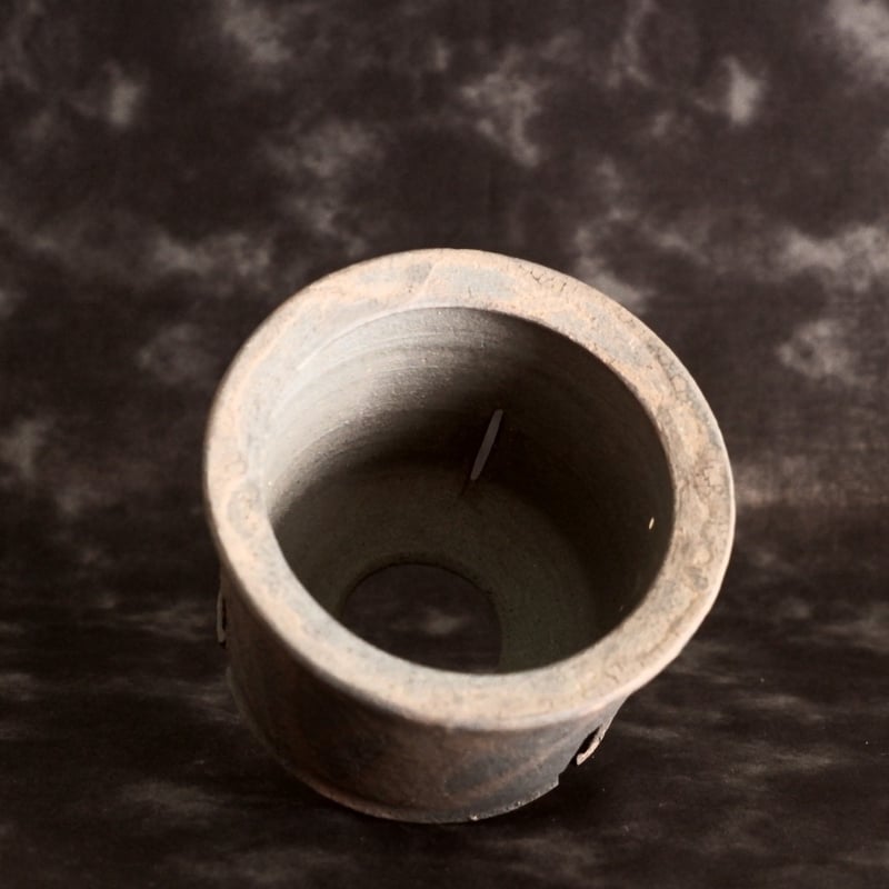 沼野秀章 作品 【 black wrap 】 3号 笠間焼 植木鉢 ［ No.6 ］ | 陶