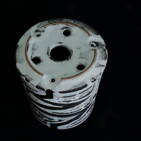 《size S》根本峻吾 作品【  S.N POT type.tall「 月光ノ雷電 」3号 】笠間焼 植木鉢 [No.104]
