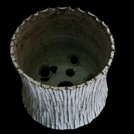 《size L》根本峻吾 作品【  S.N POT type.slim「 月光ノ爪牙」5号 】笠間焼 植木鉢 [No.157]