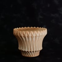 中野明彦 作品【 KIRIKO / ivory / 4号 】笠間焼 植木鉢 [No.154]