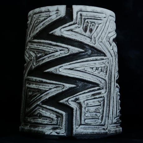 《size L》根本峻吾 作品【  S.N POT type.tall「 月光ノ雷電 」5号 】笠間焼 植木鉢 [No.105]