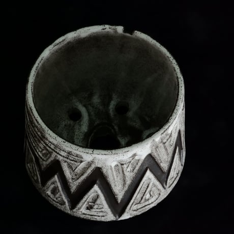 《size M》根本峻吾 作品【  S.N POT type.cylinder「 月光ノ迅雷 」4号 】笠間焼 植木鉢 [No.109]
