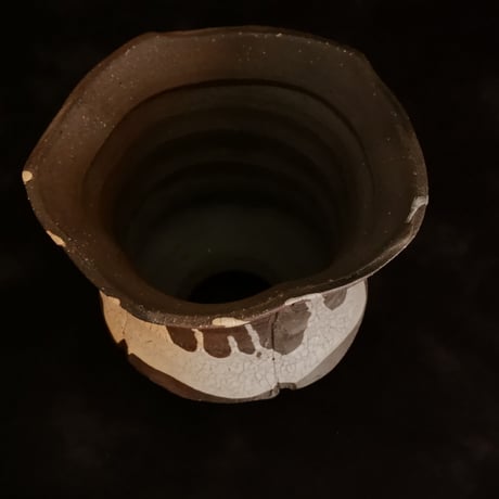 沼野秀章 作品【 Black Wrap 】3.5号 笠間焼 植木鉢 ［ No.3］