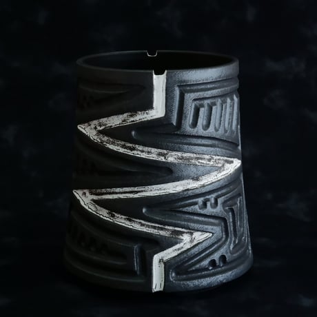 《size M》根本峻吾 作品【  S.N POT type.tall「 雷電 - raiden - 」4号 】笠間焼 植木鉢 [No.99]