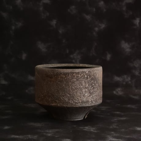 沼野秀章 作品【 Black Wrap 】3.5号 笠間焼 植木鉢 ［ No.11］