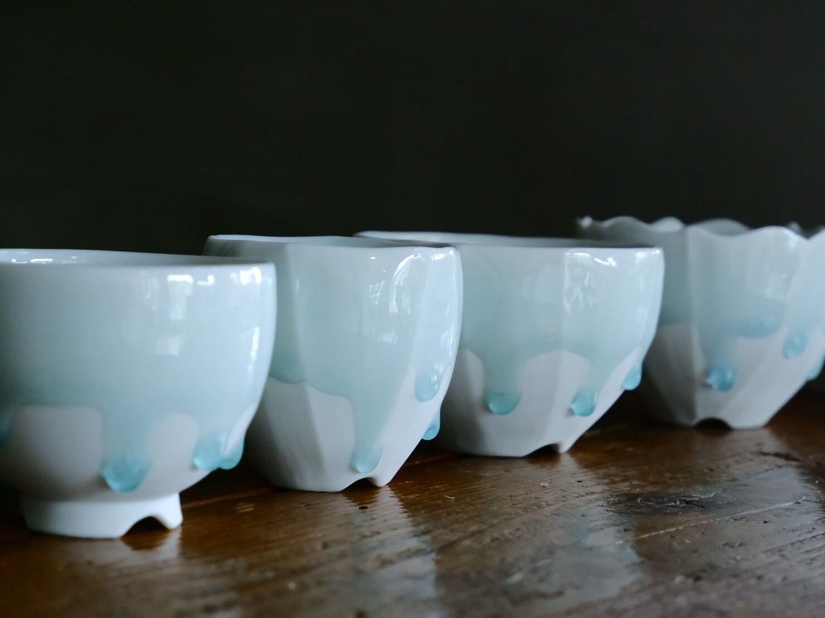 小林哲也 作品【 雫 】ver.2 - cut bowl - Sサイズ 笠間焼 植木鉢 |
